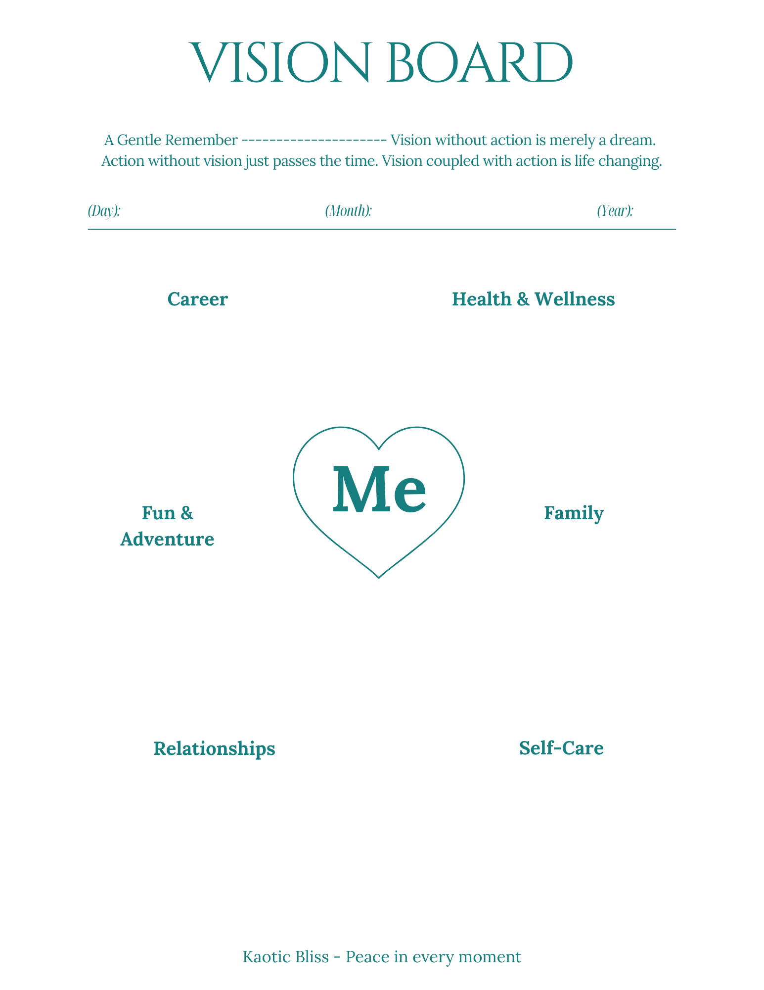 Free Vision Board Template Printable PDF - Minimalist | KAOTIC BLISS