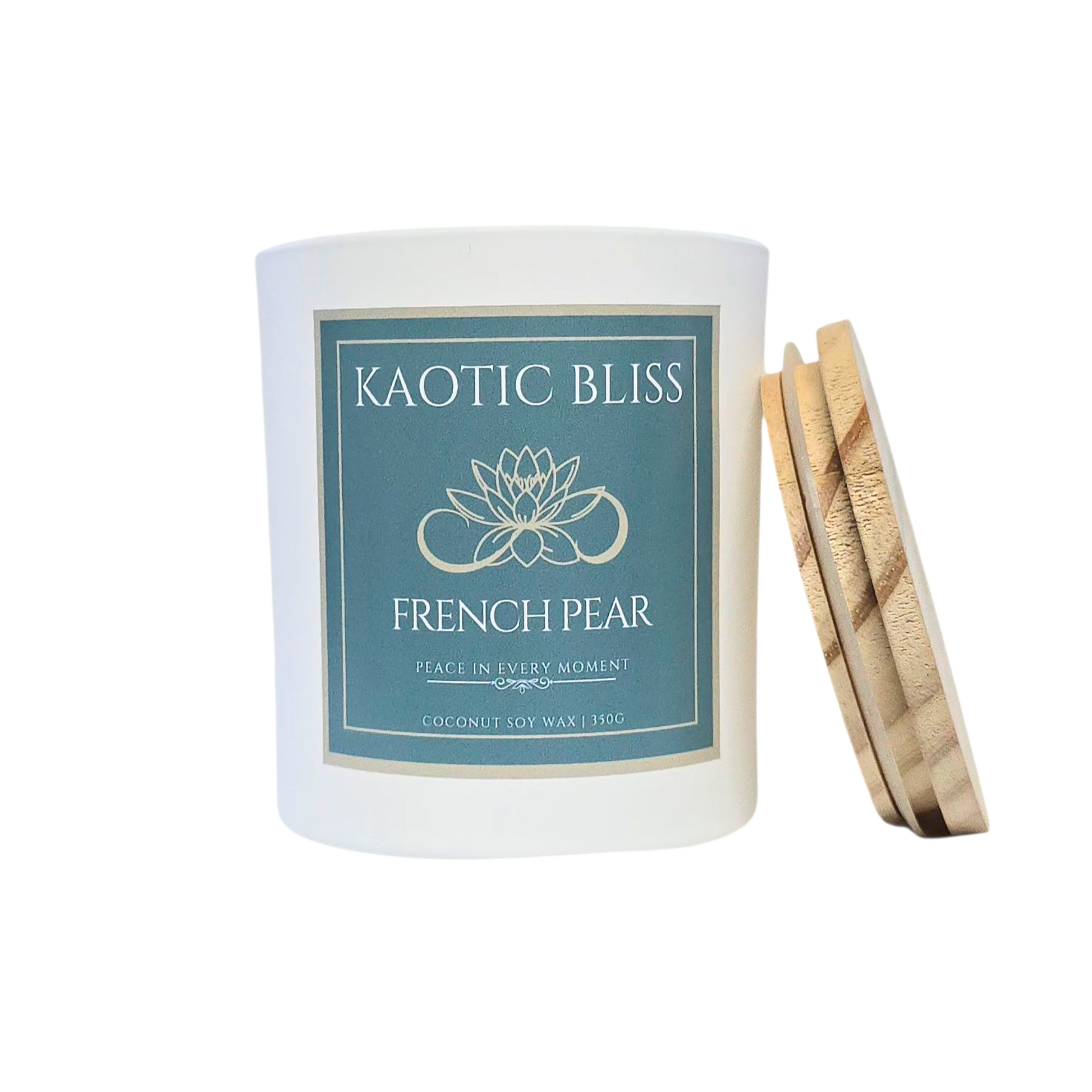 Hand poured coconut soy wax in a glass jar with lid