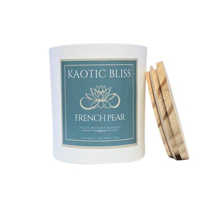 Hand poured coconut soy wax in a glass jar with lid